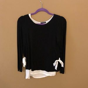 Double Layer shirt w/ Bow Detail